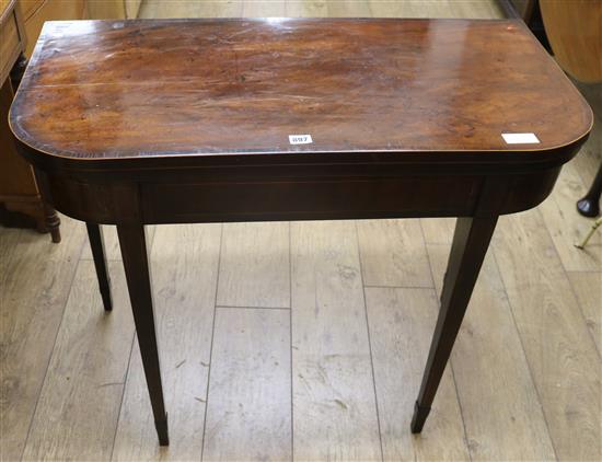 A George III mahogany card table W.92cm